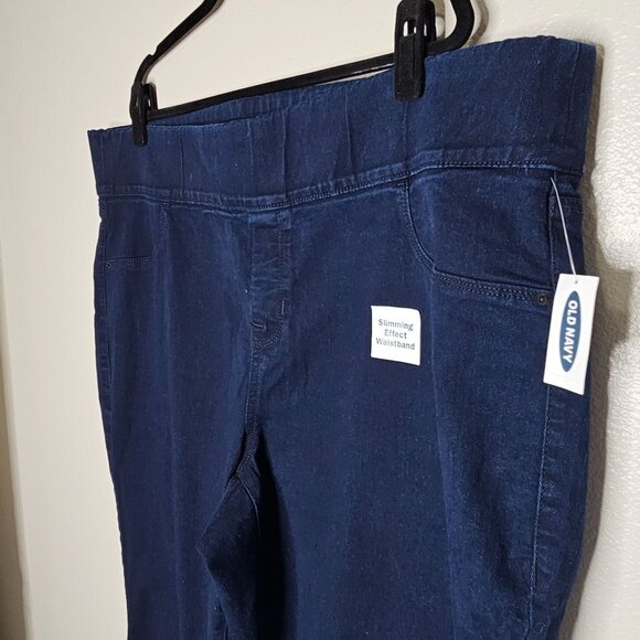 Old Navy 24T Tall Long Dark Wash Mid Rise Wow Super Skinny Jeggings Denim Jeans - Picture 3 of 6